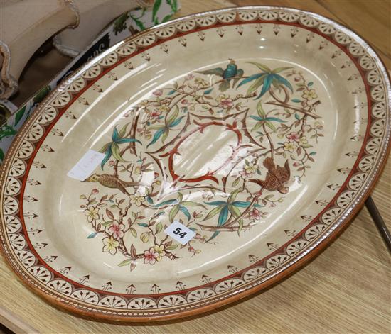 A Victorian pottery oval meat dish